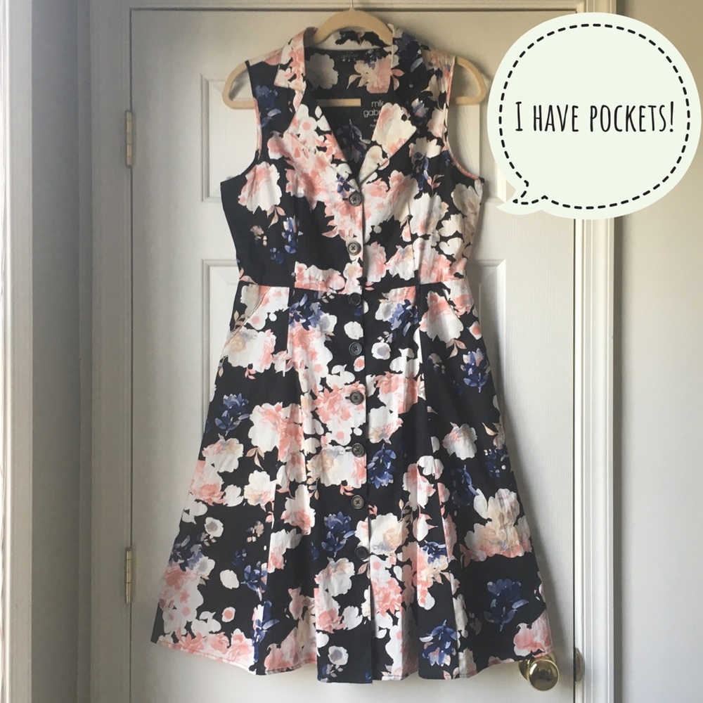 ^HP^ NWT Mlle Gabrielle Floral A-line Dress